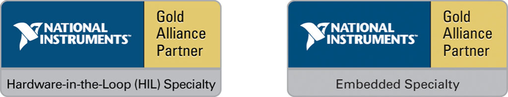 NI Gold Alliance Partner HiL + Embedded Speciality Logos